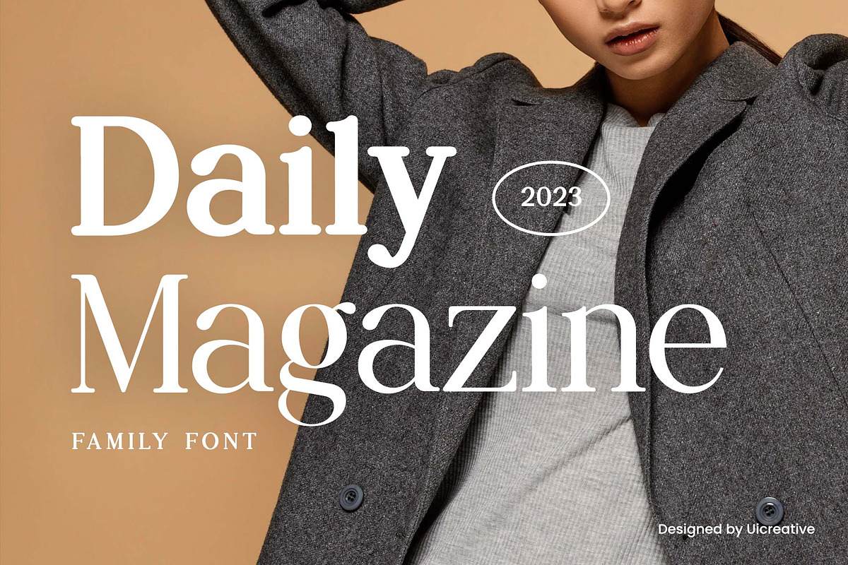 Daily Magazine Serif Display Font, a Serif Font by UICreative (Photo 1 of 13)