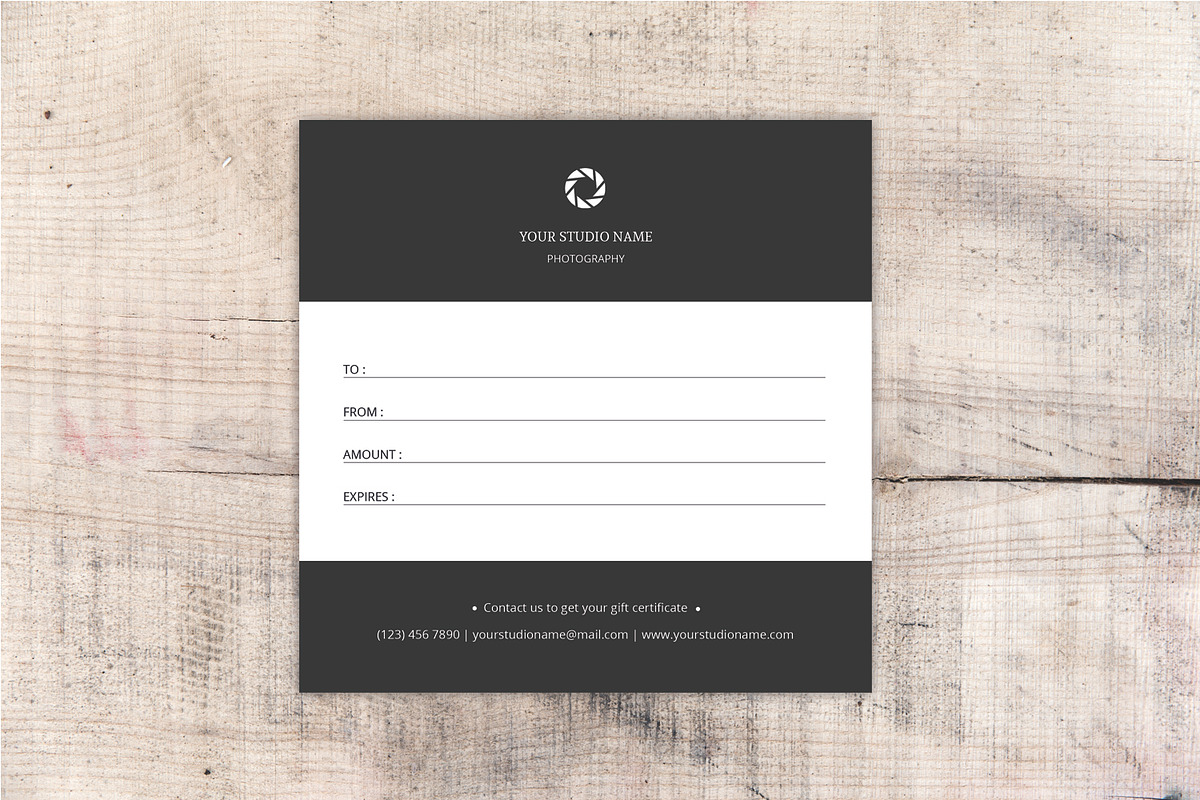 Photographer Gift Certificate-V05, a Card Template by Template Shop (Photo 3 of 3)