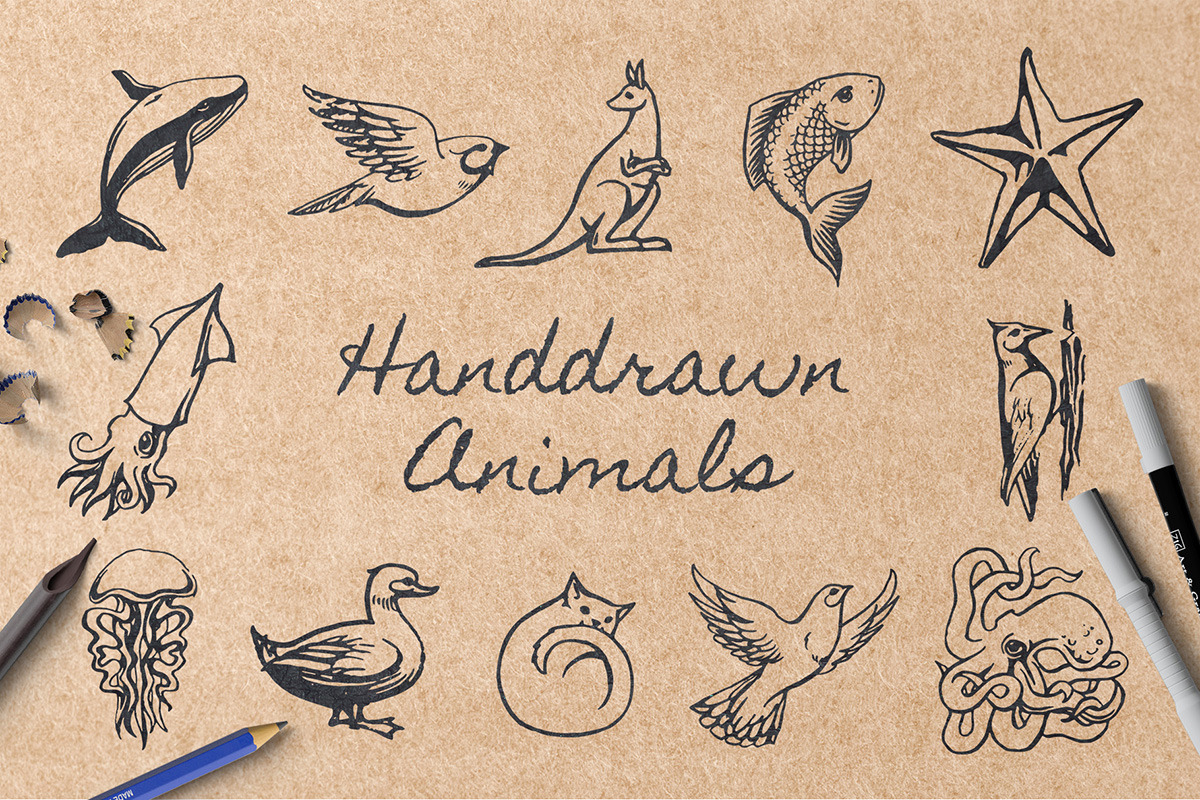 2000 Hand Drawn Elements, an Animal Illustration by Michael Rayback Design (Photo 19 of 29)