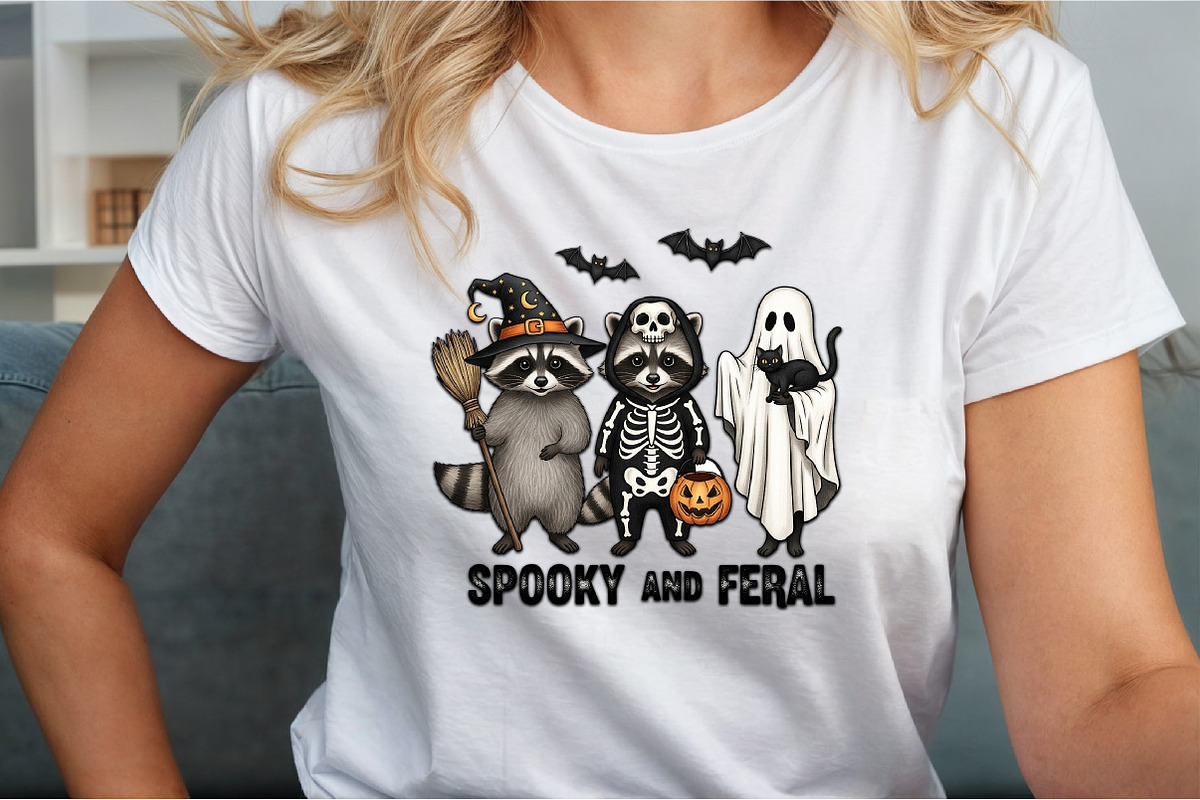 Creepy Cute Raccoon Ghost Png, an Illustration by Sublimation Artist (Photo 7 of 9)