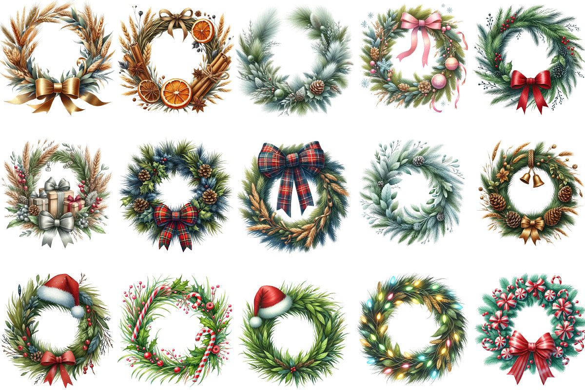 Grass Wreath Christmas Sublimation, an Illustration by Designking (Photo 2 of 5)