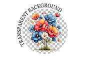 Whimsical Patriotic Flowers Clipart, a Seasonal Illustration by Rose Art (Thumbnail 6 of 6)