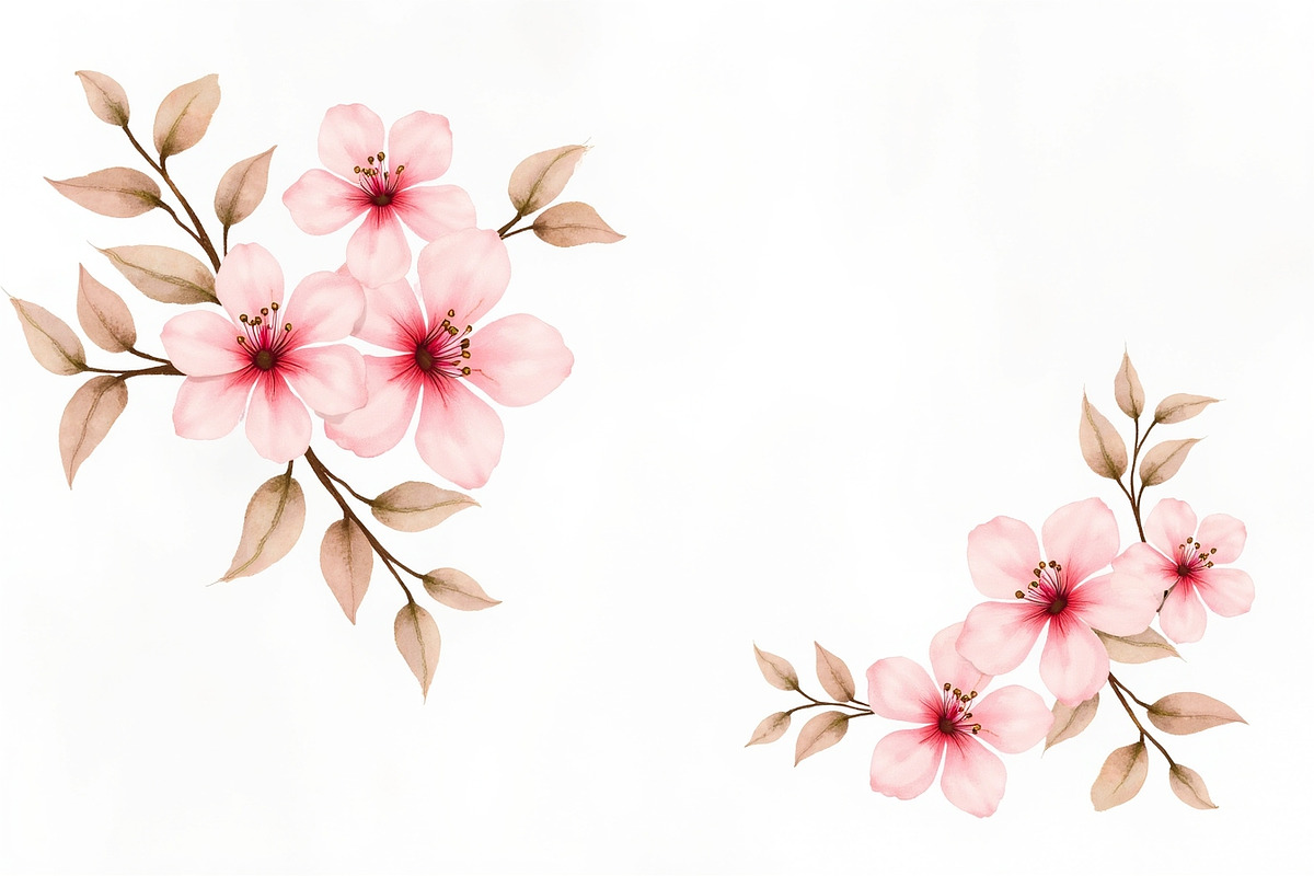Romantic Pink Floral Clipart, an Illustration by jahid234 (Photo 8 of 11)