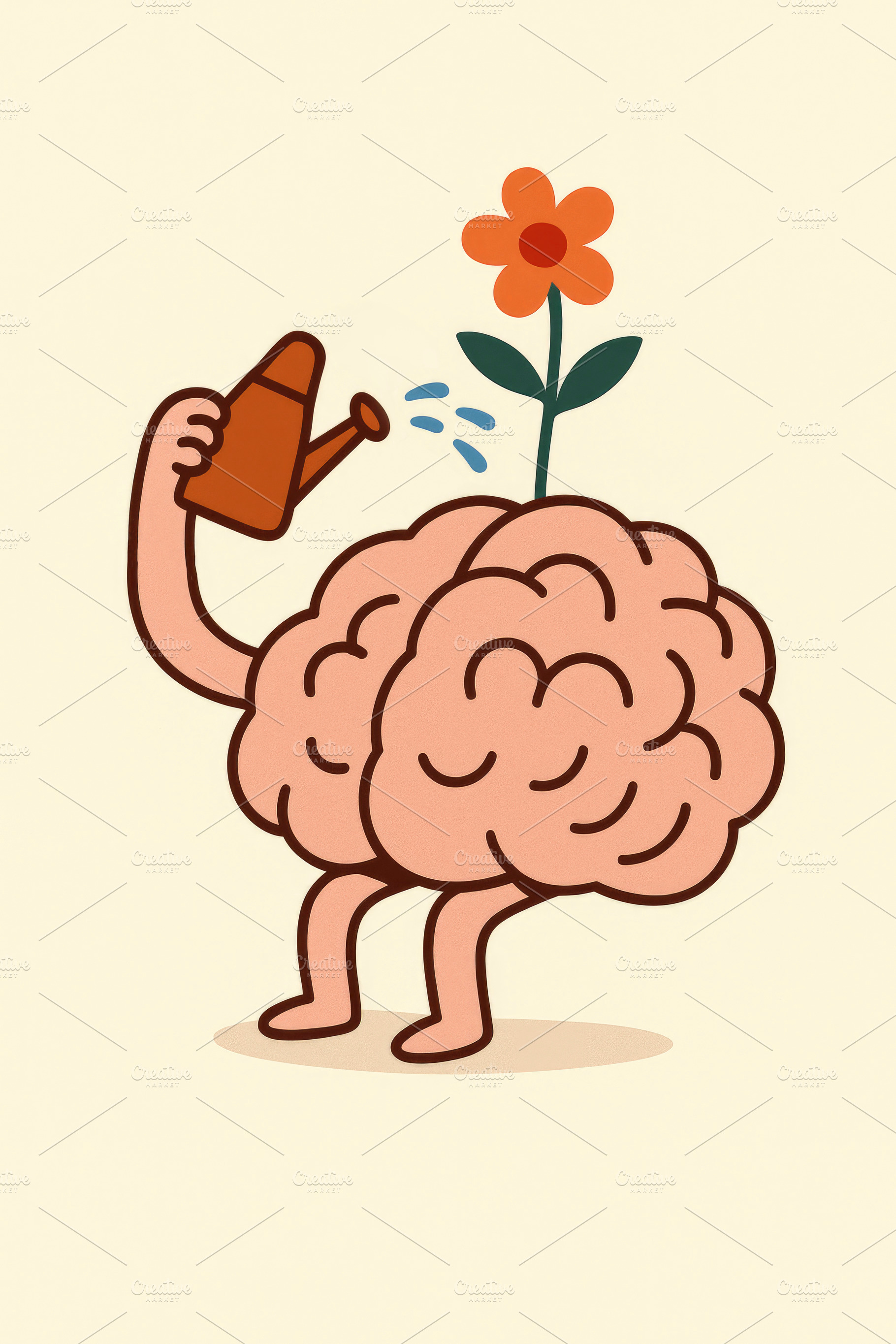 brain watering itself, generative AI, a Photo by Nito