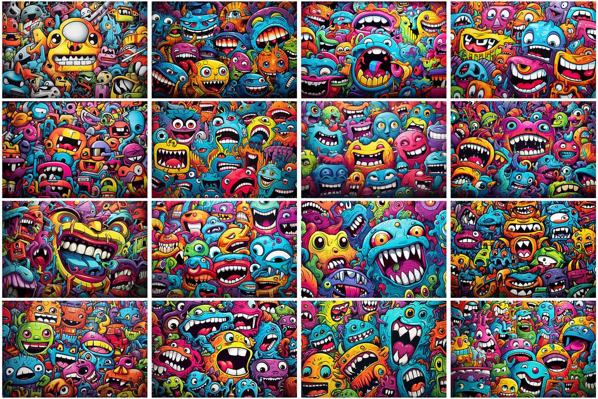 Colorful Monster Graffiti Background, a Background Graphic by Forhadx5 (Photo 3 of 4)