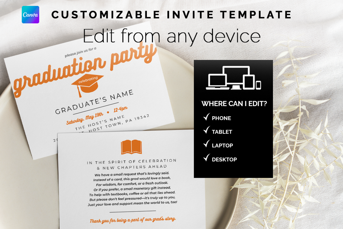 Graduation Announcement Invite, an Invitation Template by Bdemm Studio (Photo 7 of 9)