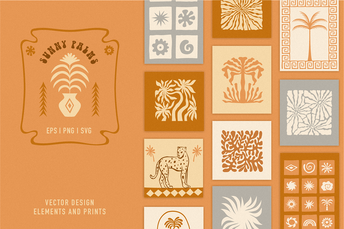 Sunny palms, elements and prints, a Graphic by venimo (Photo 1 of 10)
