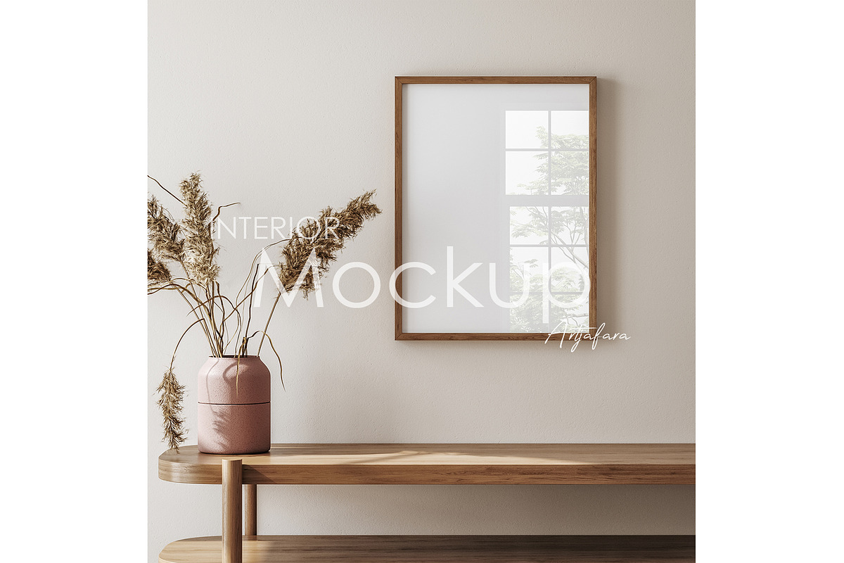 Frame mockup in home interior, a Print Template by Artjafara