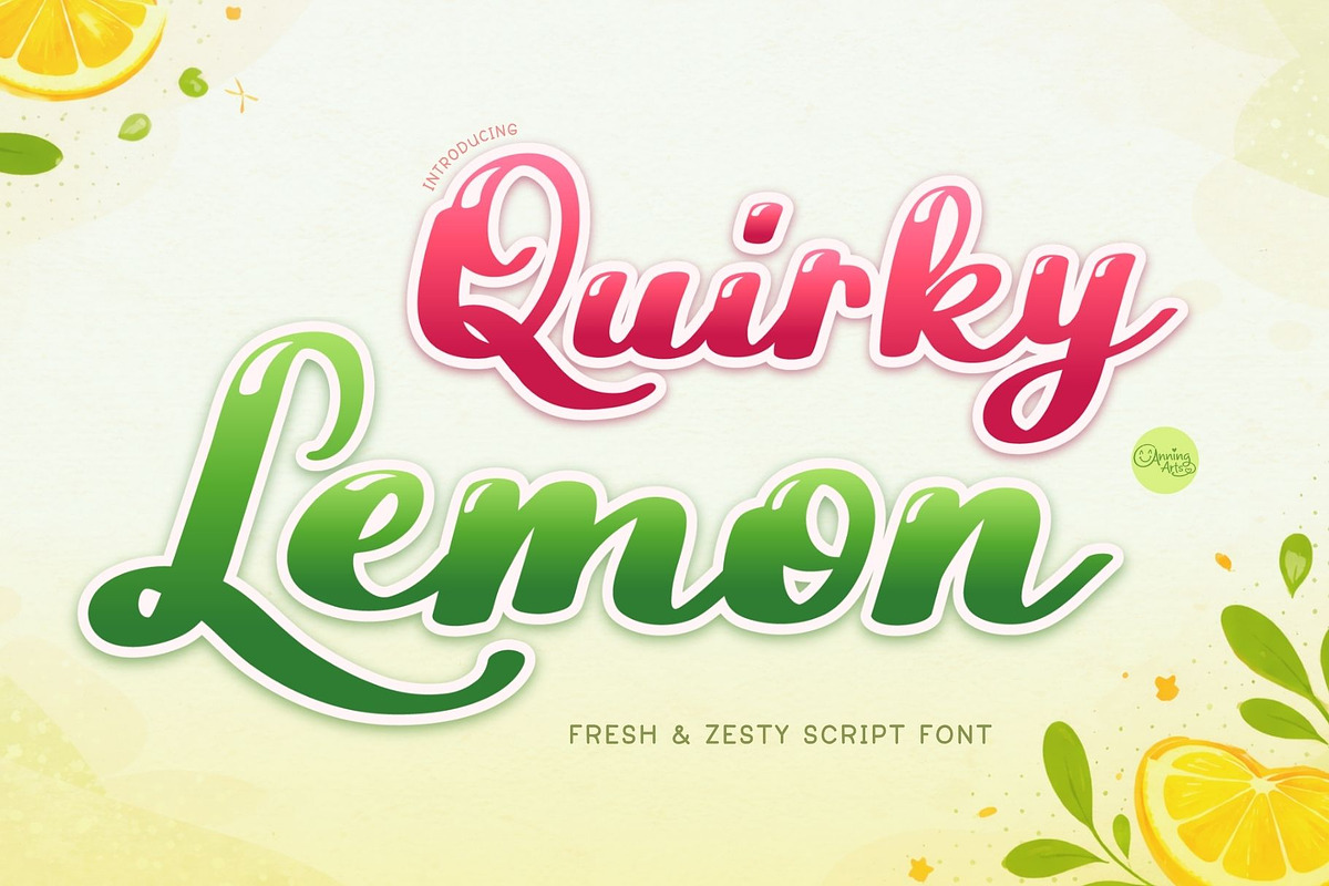 Quirky Lemon - Playful Script Font, a Script Font by AnningArts (Photo 1 of 5)