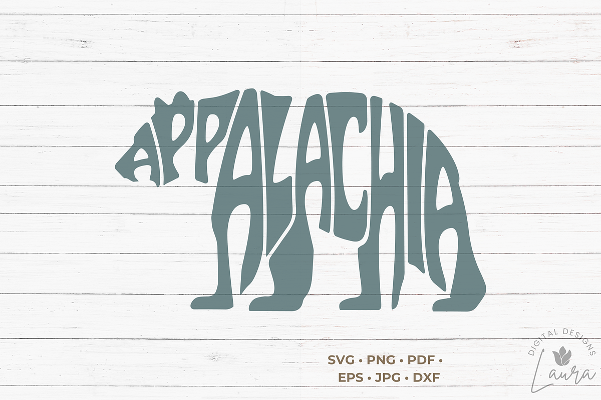 Appalachia in a bear shape SVG Cut, an Object Graphic by DigitalDesignsLaura