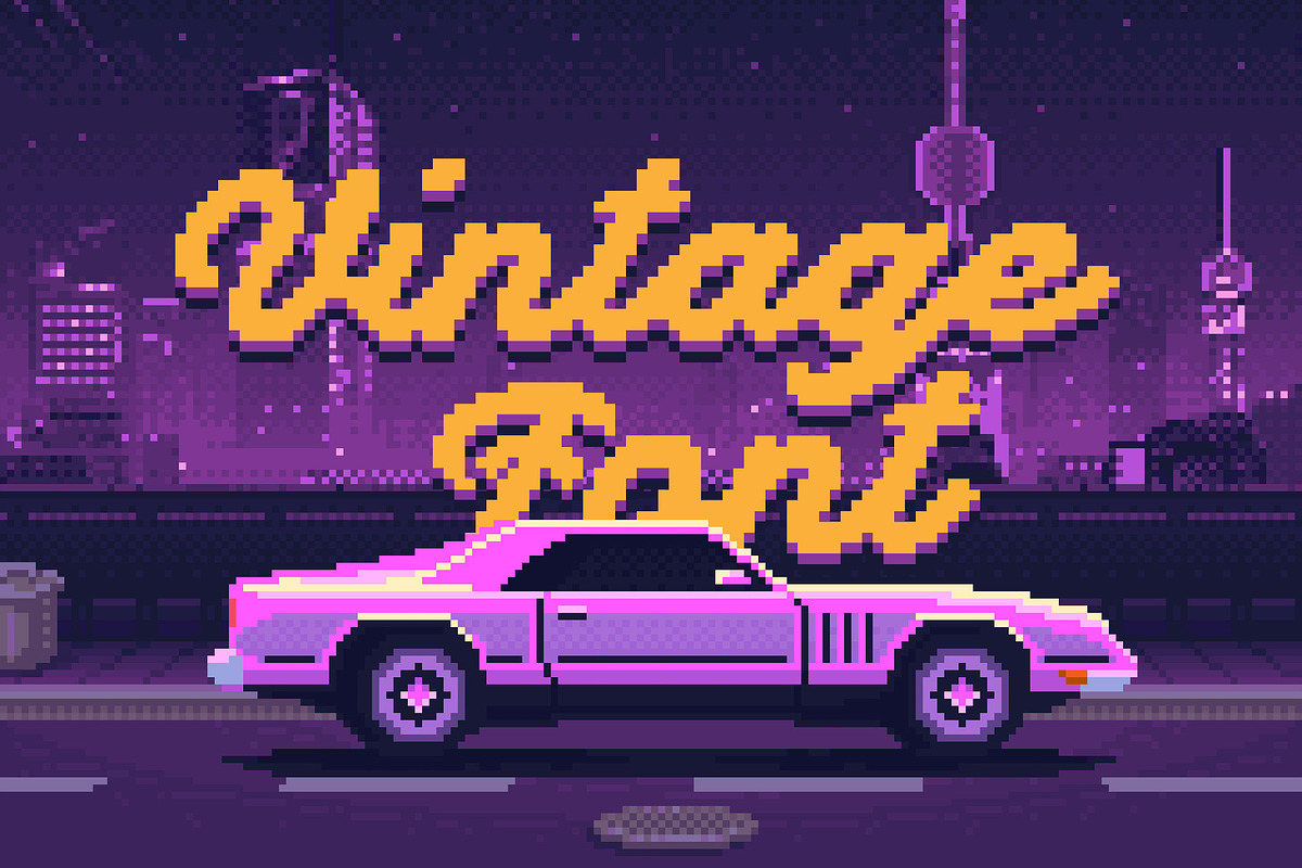 Retroid - Vintage Font, a Handwritten Font by Gleb Guralnyk (Photo 2 of 6)