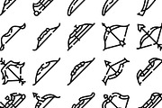 Archery bow and arrow outline icons, an Object Graphic by pikepicture (Thumbnail 3 of 3)
