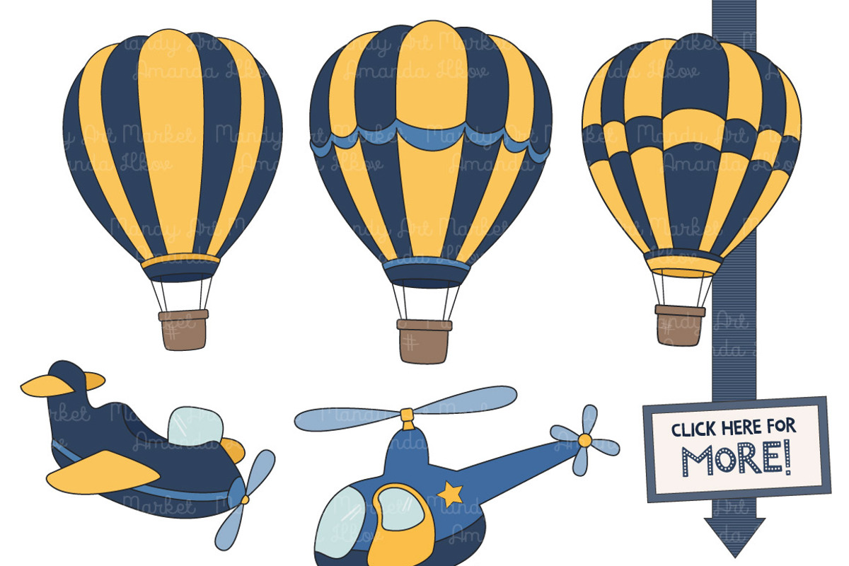 Navy & Yellow Transportation Clipart, a Transportation Illustration by Amanda Ilkov (Photo 2 of 3)