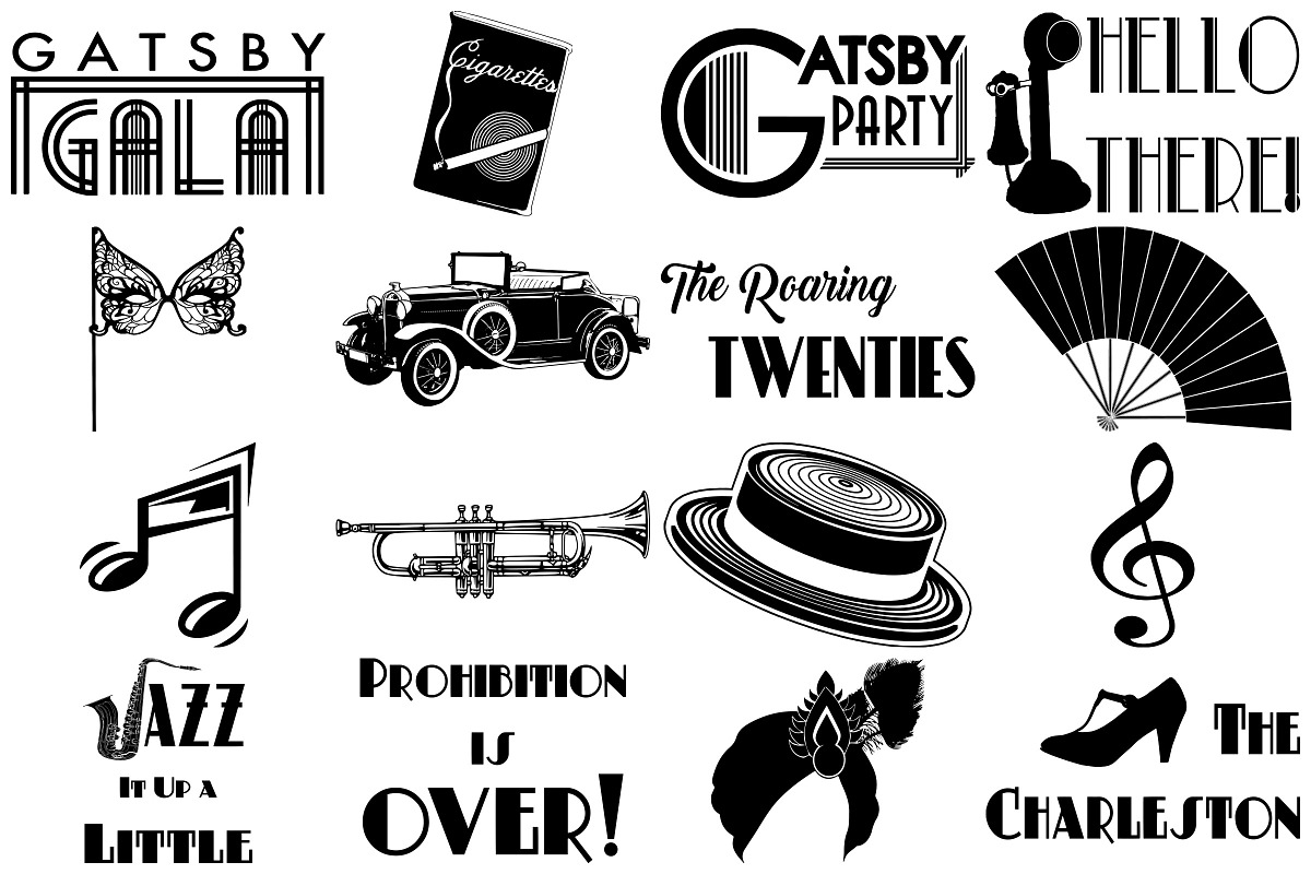 Gatsby Party Elements AI EPS PNG, an Illustration by FrankiesDaughtersDesign (Photo 3 of 7)