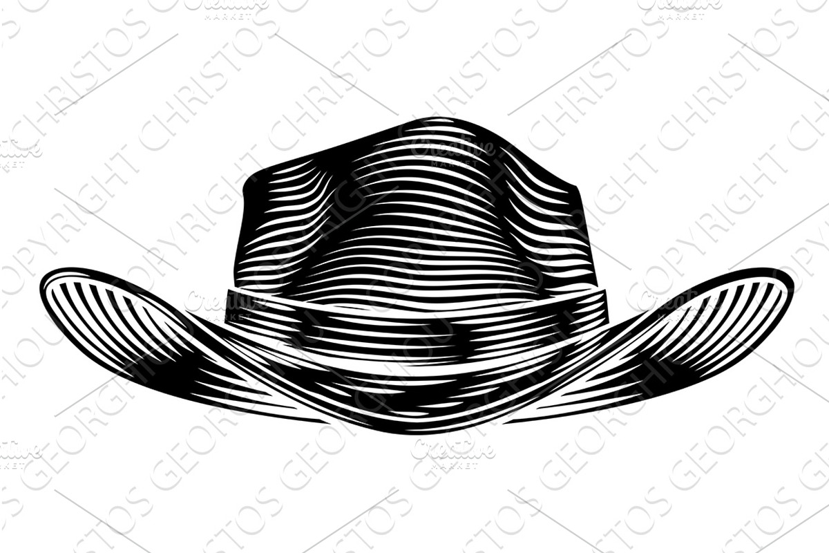 Cowboy Sheriff Western Hat Vintage, an Illustration by Christos Georghiou