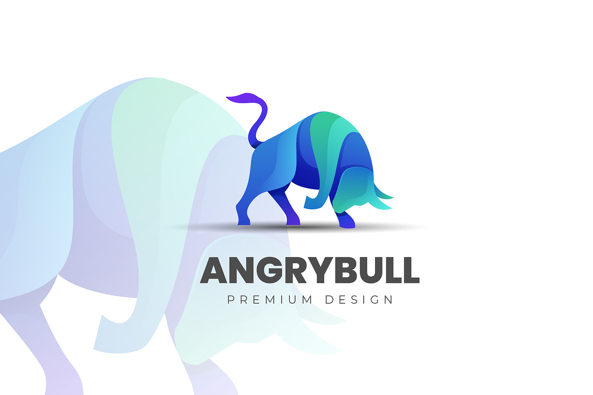 Angry Bull Gradient Logo Design, a Branding & Logo Template by Agung_cs