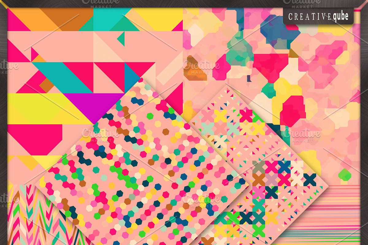 Digital paper Pink Pixels, a Pattern Graphic by Creativeqube Design