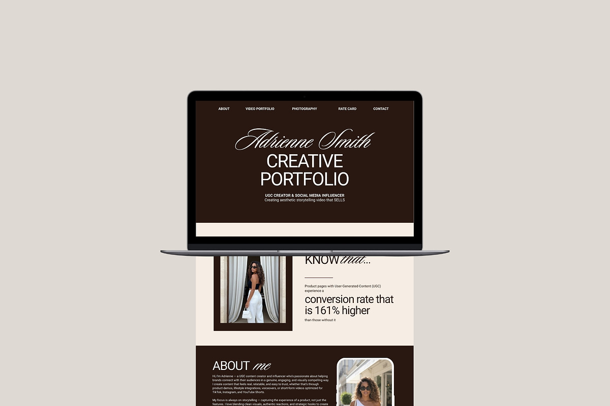 UGC Portfolio Canva Website Template, a Landing Page Template by Business Chic (Photo 5 of 5)
