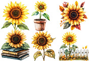 Autumn Sunflowers Clipart, an Illustration by Designworld (Thumbnail 4 of 6)