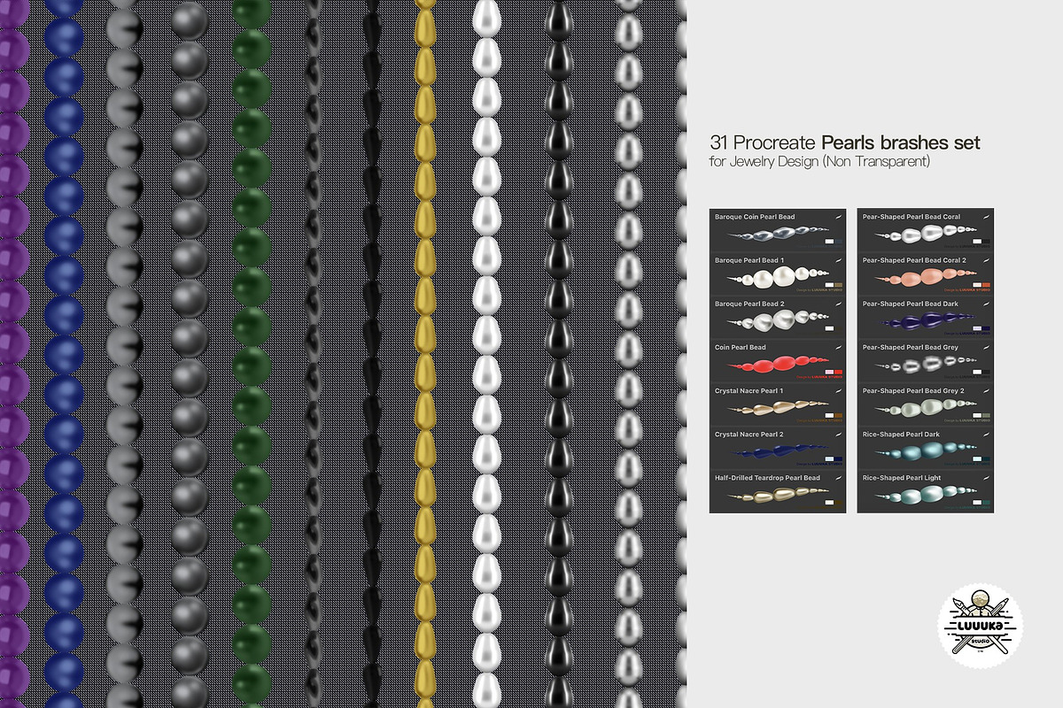 31 Procreate Pearls brashes set, a Brush Add-On by Luuuka studio (Photo 6 of 7)