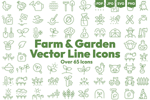 Agriculture & Farming Line Icons Set, an Outline Icon by Ilia Design