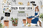 Crazy Plant Lady - gardening set, a Seasonal Illustration by lokko studio (Thumbnail 1 of 5)