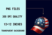 Watercolor Patriotic Head Cap Clipar, an Illustration by SVGArt (Thumbnail 6 of 8)
