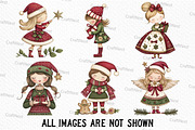Sparkling Christmas Girl Clipart, an Illustration by Craft Nest (Thumbnail 3 of 6)