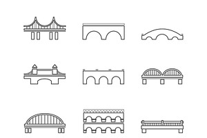 Collection Of 36 Bridges Flat Icons