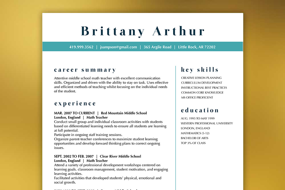 Modern Resume Template, a Resume Template by Scribbled Napkin Design (Photo 1 of 4)