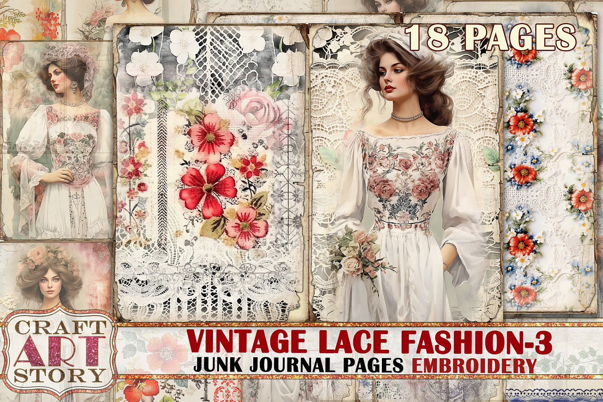 Lace fashion Junk Journal Kit part 3, a Person Illustration by CraftArtStory (Photo 1 of 6)
