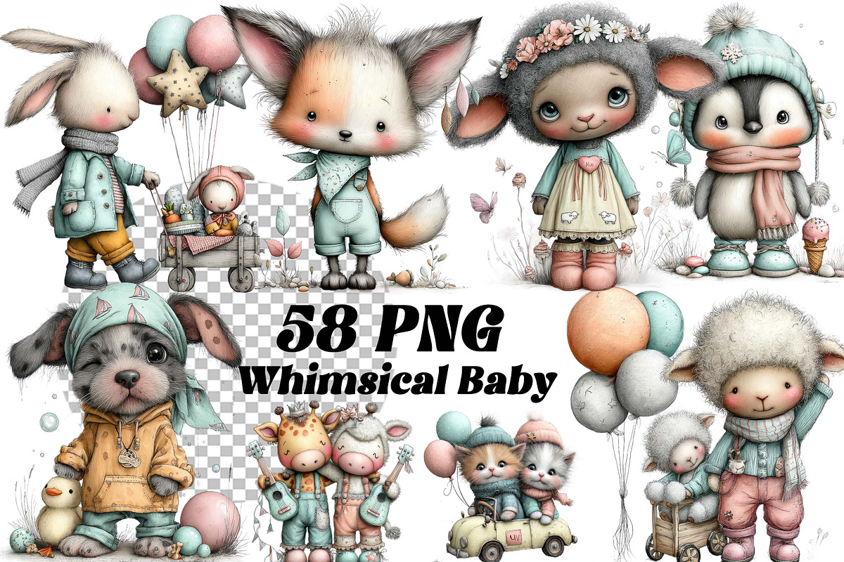 Whimsical Baby Animal Junk Journals, an Illustration by one-touch (Photo 1 of 9)