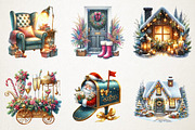 Christmas Home Clipart, an Illustration by RobertsArt (Thumbnail 5 of 7)