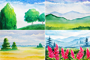 Landscape. Watercolor sketches., an Illustration by AlexGreenArt (Thumbnail 3 of 6)