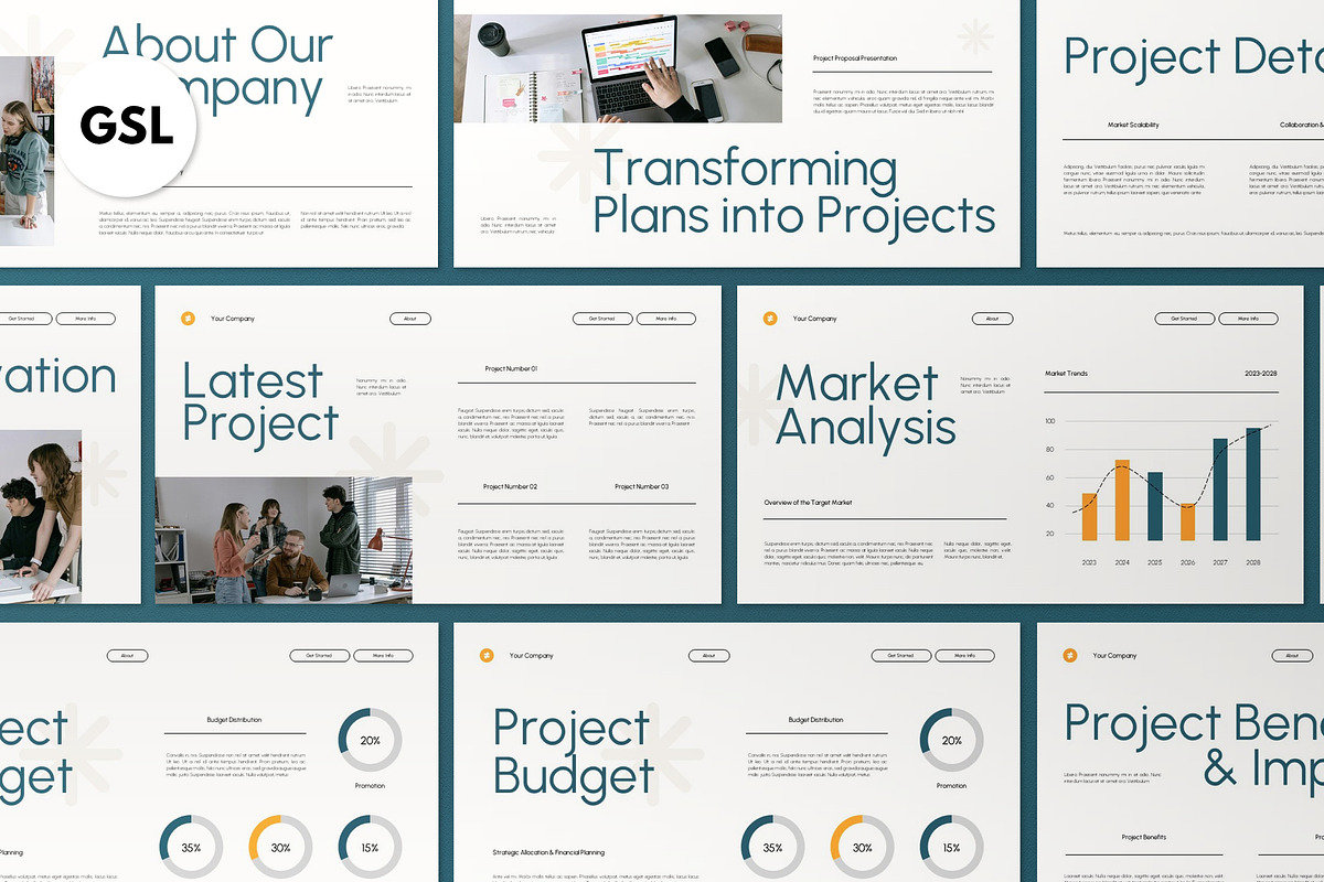 Cream Project Proposal Google Slide, a Presentation Template by graphicook (Photo 1 of 4)