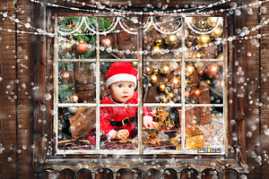 Christmas Window Photoshop Overlay