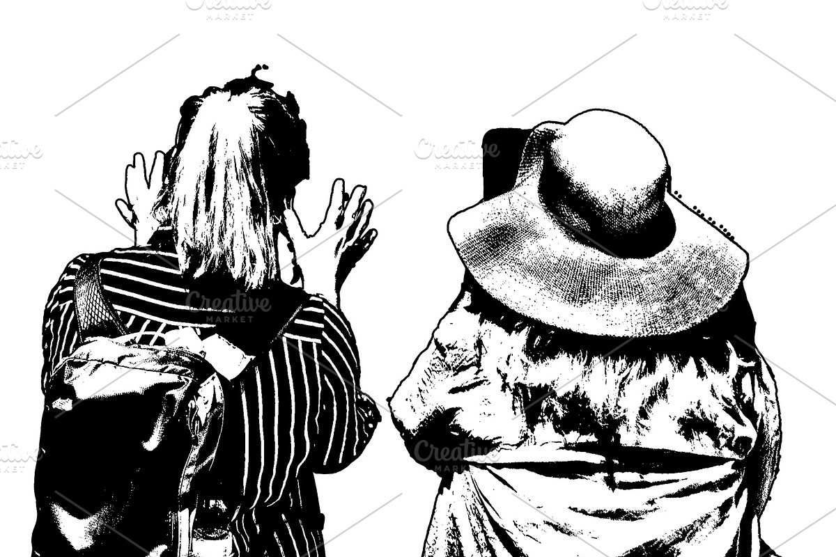 Old ladies taking photos isolated graphic, a Person Illustration by DanFLCreativo