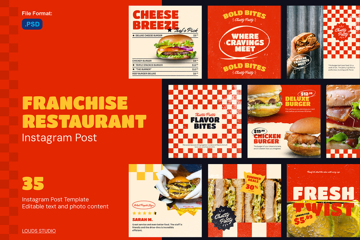 Francise Restaurant Instagram Post, a Social Media Template by Louds Studio (Photo 1 of 4)