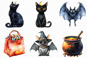 Watercolor Halloween Clipart Bundle, an Illustration by Craft Nest (Thumbnail 4 of 6)