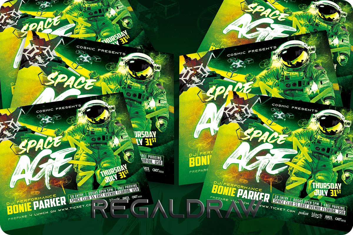 Futuristic Space Flyer, a Flyer Template by regalDRAW (Photo 3 of 3)