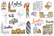London travel clipart, an Illustration by Kate Snitser (Thumbnail 2 of 5)