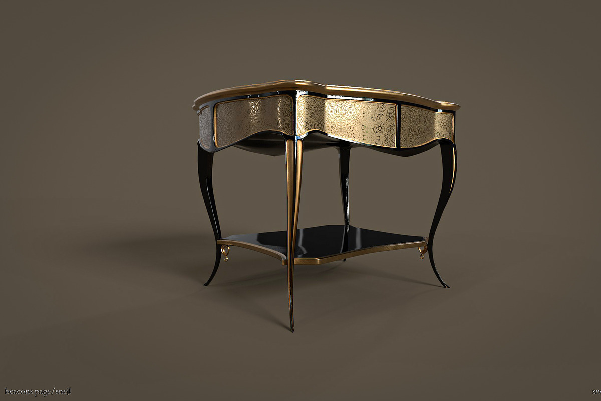 Vintage table, a Furniture 3D Model by Snji | 3D Models (Photo 16 of 18)