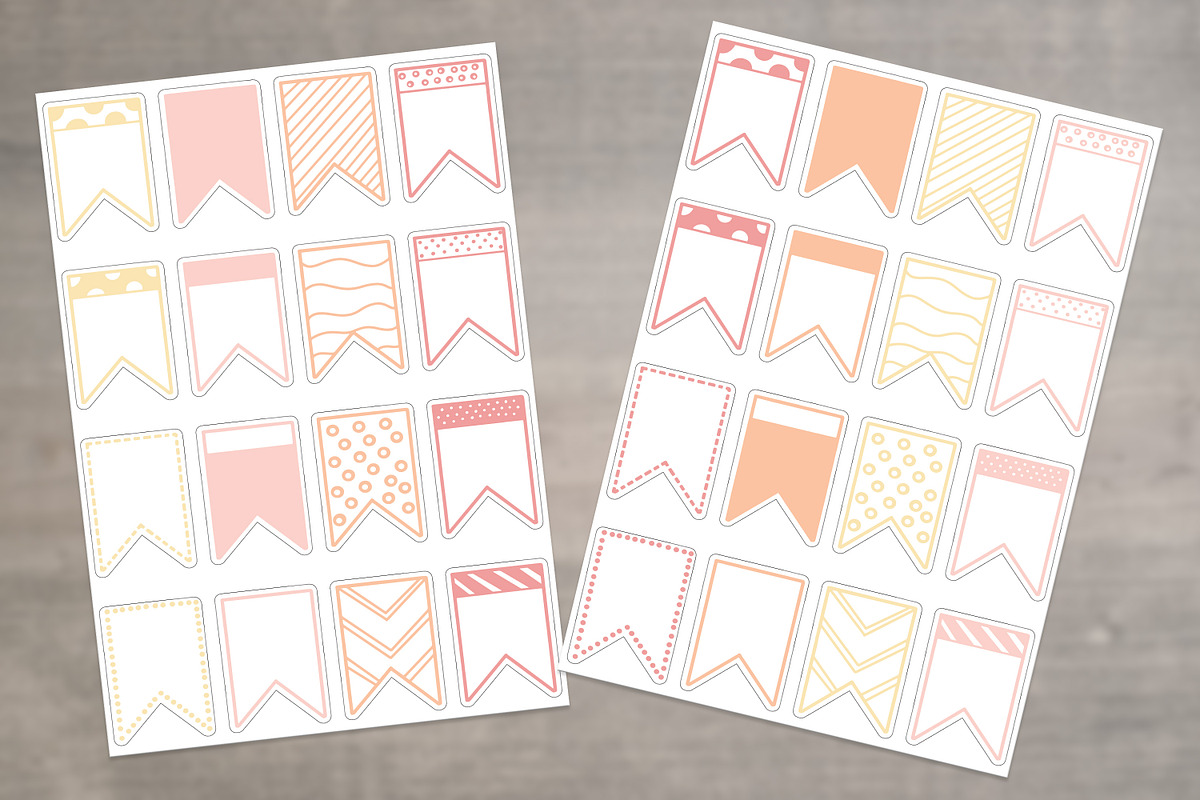 Printable Flag Planner Stickers, an Illustration by Phat Happy Life (Photo 3 of 3)