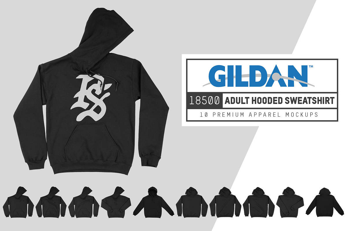 Gildan 18500 Hooded Sweatshirt, a Hoody Mockup by Pixel Sauce™ (Photo 1 of 6)