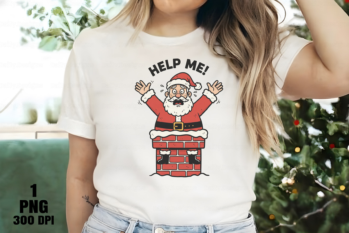Funny Santa Stuck in Chimney Christm, an Illustration by Daily.Designs (Photo 5 of 10)