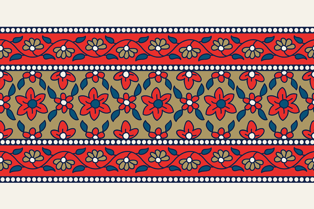 Blue Indian Block Print: Border Vol2, a Pattern Graphic by StabuLaRasa illustration (Photo 7 of 13)