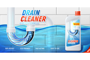 Concept ad of drain cleaner product, a Product Mockup by Andrey Yaroslavtsev