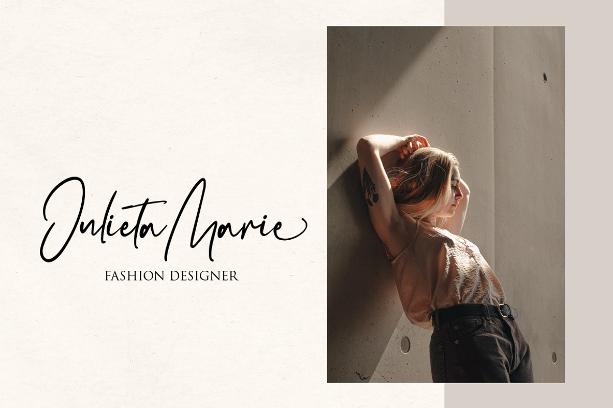 Adriatne - Modern Script Font, a Script Font by Vultype Co. (Photo 5 of 9)