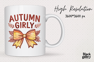 Vintage Autumn Girly PNG Sublimation