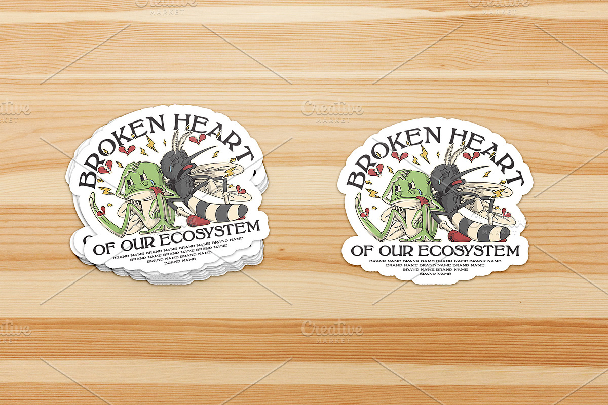 Heartbroken Frog and Mosquito Mascot, a Branding & Logo Template by Judsart (Photo 3 of 3)